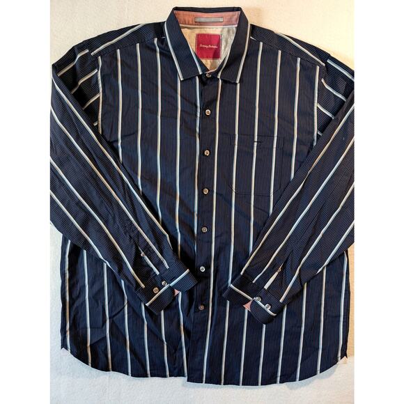 Tommy Bahama Button Down Shirt Men's Striped Long Sleeve Size XXL Office - Picture 1 of 4